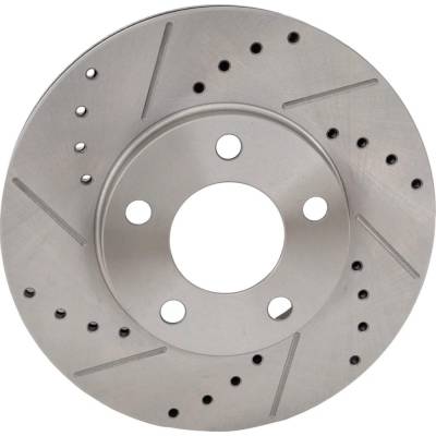 Rareelectrical - New Cross-Drilled And Slotted Brake Disc Compatible With Ford Mustang Base 6 Cyl 3.8L Mustang Base 6 - Image 3