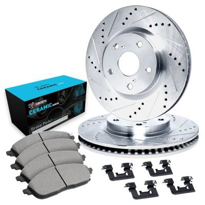 New Cross-Drilled Brake Disc And Pad Kit Compatible With Nissan 300Zx 2+2 6 Cyl 3.0L 300Zx Turbo 6