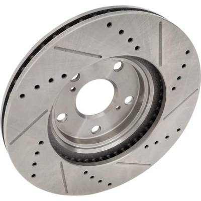 Rareelectrical - New Cross-Drilled And Slotted Brake Disc Compatible With Lexus Toyota Camry Xle 6 Cyl 3.0L Es300 - Image 2