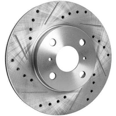 Rareelectrical - New Cross-Drilled And Slotted Brake Disc Compatible With Scion Xb Base 4 Cyl 1.5L Xa Base 4 Cyl 1.5L - Image 2