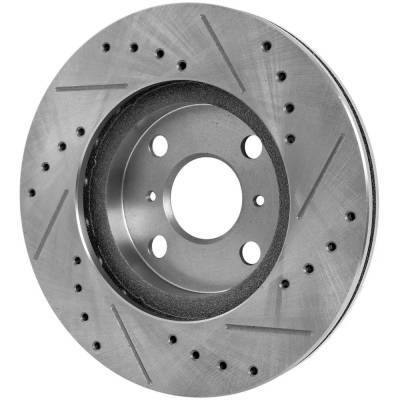 Rareelectrical - New Cross-Drilled And Slotted Brake Disc Compatible With Scion Xb Base 4 Cyl 1.5L Xa Base 4 Cyl 1.5L - Image 6