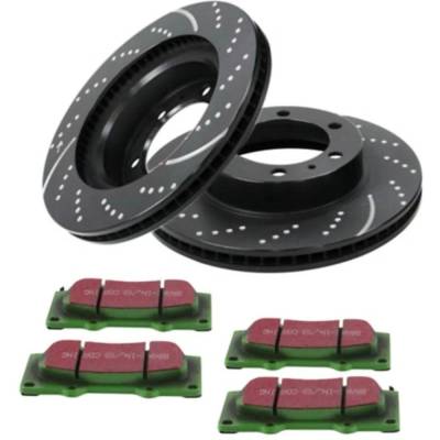 Rareelectrical - New Dimpled Brake Disc And Pad Kit Compatible With Toyota 4Runner Sport 6 Cyl 4.0L Tacoma Sr5 4 Cyl - Image 1