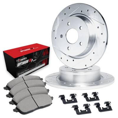 Rareelectrical - New Cross-Drilled Brake Disc And Pad Kit Compatible With Audi Volkswagen Jetta Trendline 5 Cyl 2.5L - Image 3