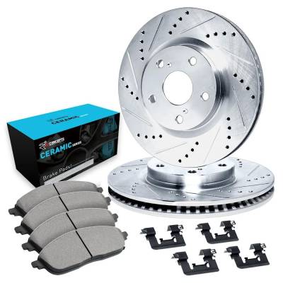 Rareelectrical - New Cross-Drilled Brake Disc And Pad Kit Compatible With Infiniti G37 Base 6 Cyl 3.7L Q60 Premium 6 - Image 3