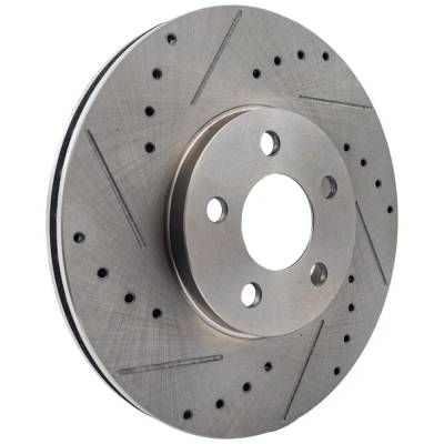 Rareelectrical - New Cross-Drilled And Slotted Brake Disc Compatible With Chrysler Pt Cruiser Gt 4 Cyl 2.4L Pt - Image 2