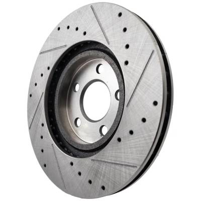 Rareelectrical - New Cross-Drilled And Slotted Brake Disc Compatible With Chrysler Pt Cruiser Limited 4 Cyl 2.4L Pt - Image 6