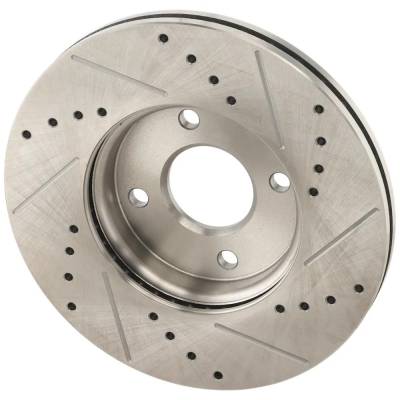 Rareelectrical - New Cross-Drilled And Slotted Brake Disc Compatible With Ford Focus Zx4 4 Cyl 2.0L Focus Ses 4 Cyl - Image 6
