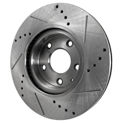 Rareelectrical - New Cross-Drilled And Slotted Brake Disc Compatible With Mazda Cx-3 Gs 4 Cyl 2.0L 3 Sport 4 Cyl 2.0L - Image 3