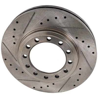 Rareelectrical - New Cross-Drilled And Slotted Brake Disc Compatible With Chevrolet Gmc Isuzu Lcf 4500Hd Base 4 Cyl - Image 1