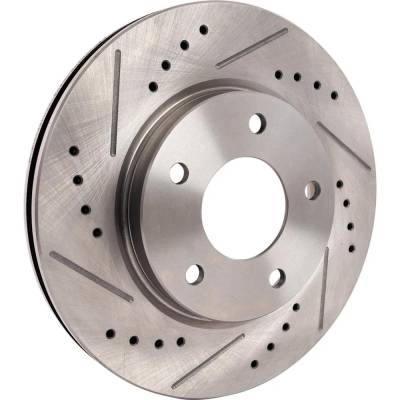 Rareelectrical - New Cross-Drilled And Slotted Brake Disc Compatible With Dodge Mitsubishi Caliber Sxt 4 Cyl 1.8L - Image 2
