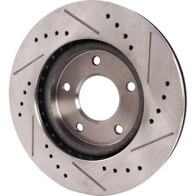 Rareelectrical - New Cross-Drilled And Slotted Brake Disc Compatible With Dodge Mitsubishi Caliber Sxt 4 Cyl 1.8L - Image 5