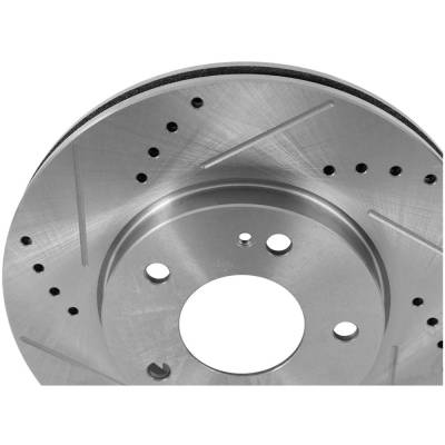 Rareelectrical - New Cross-Drilled And Slotted Brake Disc Compatible With Chrysler Dodge Mitsubishi Stratus Sxt 4 Cyl - Image 4