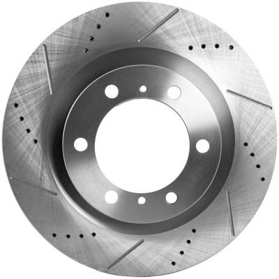 Rareelectrical - New Cross-Drilled And Slotted Brake Disc Compatible With Lexus Toyota 4Runner Trd Pro 6 Cyl 4.0L - Image 1
