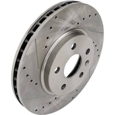 Rareelectrical - New Cross-Drilled And Slotted Brake Disc Compatible With Cadillac Cts Luxury 6 Cyl 3.6L Cts Base 6 - Image 3