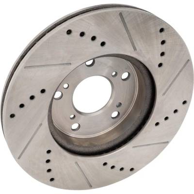 Rareelectrical - New Cross-Drilled And Slotted Brake Disc Compatible With Honda Hr-V Touring 4 Cyl 1.8L Accord - Image 2