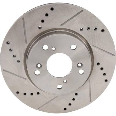 Rareelectrical - New Cross-Drilled And Slotted Brake Disc Compatible With Honda Hr-V Touring 4 Cyl 1.8L Accord - Image 3