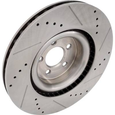 Rareelectrical - New Cross-Drilled And Slotted Brake Disc Compatible With Ford Mustang Gt 8 Cyl 5.0L Mustang Mach 1 8 - Image 2