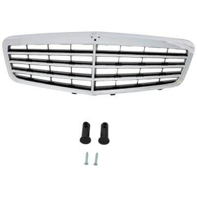 New Chrome Grille Assembly Compatible With Mercedes Benz E350 4Matic 6 Cyl 3.5L E63 Amg Base 8 Cyl