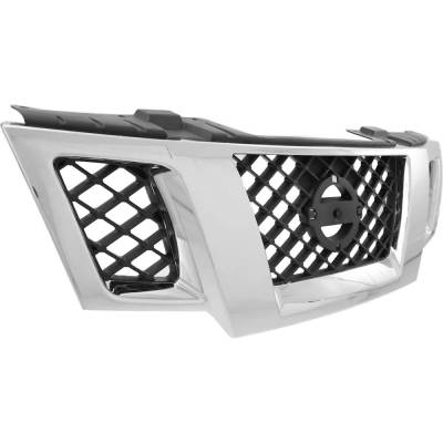 Rareelectrical - New Chrome Shell Grille Assembly Compatible With Nissan Frontier Sl 6 Cyl 4.0L Frontier Desert - Image 3