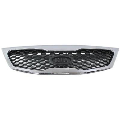New Chrome Shell Grille Assembly Compatible With Kia Sorento Ex 6 Cyl 3.5L Sorento Lx 4 Cyl 2.4L
