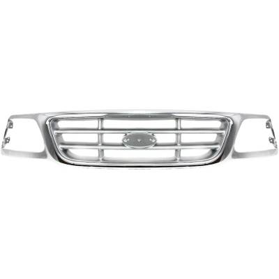New Grille Assembly Compatible With Ford F-250 Xl 8 Cyl 4.6L F-150 Lariat 8 Cyl 4.6L F-150 Lightning
