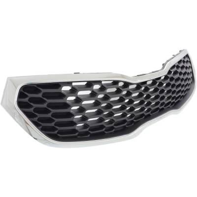Rareelectrical - New Chrome Shell Grille Assembly Compatible With Kia Forte5 Ex 4 Cyl 2.0L Forte Lx 4 Cyl 1.8L Forte - Image 3