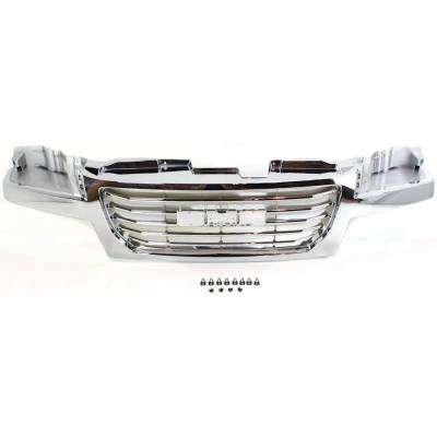 New Chrome/Horizontal Bar Grille Assembly Compatible With Gmc Canyon Z71 Sl 4 Cyl 2.8L Canyon Z71 Sl
