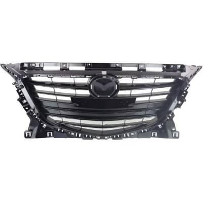 New Black Grille Assembly Compatible With Mazda 3 S Grand Touring 4 Cyl 2.5L 3 S Touring 4 Cyl 2.5L