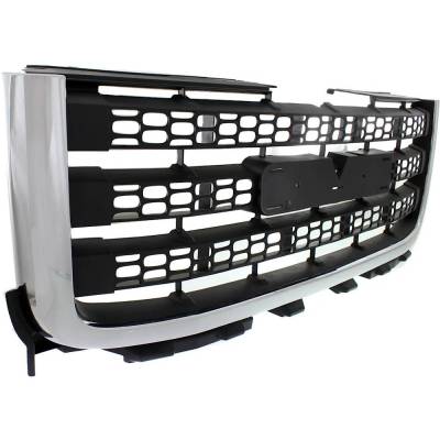 Rareelectrical - New Chrome Shell Grille Assembly Compatible With Gmc Sierra 3500 Hd Wt 8 Cyl 6.0L Sierra 3500 Hd - Image 3