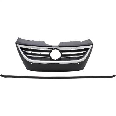 Rareelectrical - New Primed Black Grille Assembly Compatible With Volkswagen Cc Lux 4 Cyl 2.0L Cc Highline V6 6 Cyl - Image 1