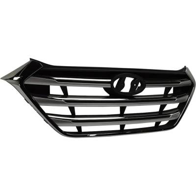 Rareelectrical - New Painted Black Grille Assembly Compatible With Hyundai Tucson Sport 4 Cyl 2.4L 2016-2018 By - Image 2