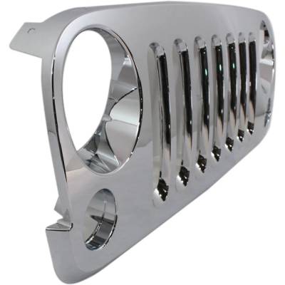Rareelectrical - New Chrome Grille Assembly Compatible With Jeep Wrangler Unlimited Rubicon 6 Cyl 3.6L Wrangler X 6 - Image 3