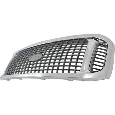 Rareelectrical - New Chrome Shell Grille Assembly Compatible With Ford Excursion Limited 8 Cyl 7.3L Excursion Eddie - Image 2