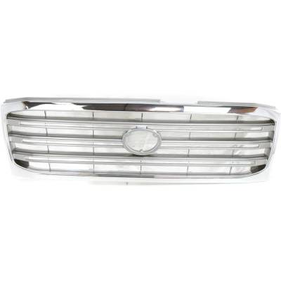 New Chrome Shell Grille Assembly Compatible With Toyota Land Cruiser Base 8 Cyl 4.7L 2003-2005 By
