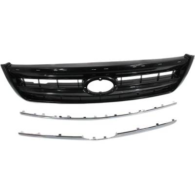 Rareelectrical - New Painted Black Grille Assembly Compatible With Toyota Tundra Sr5 6 Cyl 3.4L Tundra Sr5 6 Cyl 4.0L - Image 4