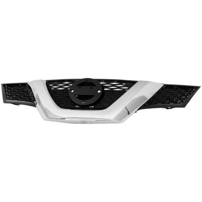 New Painted Black Grille Assembly Compatible With Nissan Rogue Sv 4 Cyl 2.5L Rogue S 4 Cyl 2.5L