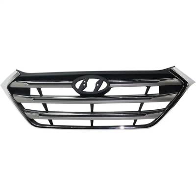 New Silver Shell Grille Assembly Compatible With Hyundai Tucson Se 4 Cyl 1.6L 2017 For Models With