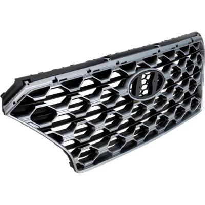 Rareelectrical - New Textured Dark Gray Grille Assembly Compatible With Hyundai Santa Fe Sel 4 Cyl 2.0L Santa Fe - Image 3
