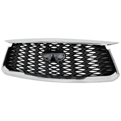 Chrome Shell Grille Assembly Compatible With Infiniti Qx60 Pure 6 Cyl 3.5L 2022-2024 By In1200141