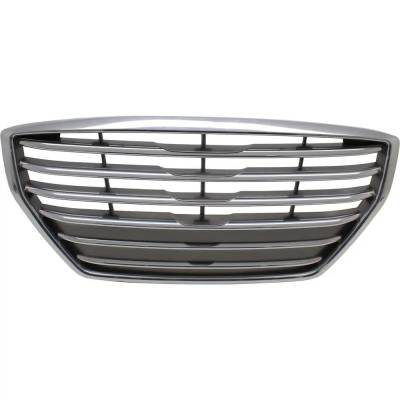New Painted Silver Grille Assembly Compatible With Hyundai Genesis 5.0 8 Cyl 5.0L Genesis 3.8 6 Cyl