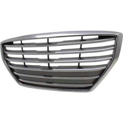 Rareelectrical - New Painted Silver Grille Assembly Compatible With Hyundai Genesis 5.0 8 Cyl 5.0L Genesis 3.8 6 Cyl - Image 3