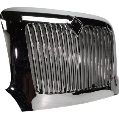 Rareelectrical - New Vertical Bar Grille Assembly Compatible With International 4400 Base 6 Cyl 7.6L 4100 Base 8 Cyl - Image 2
