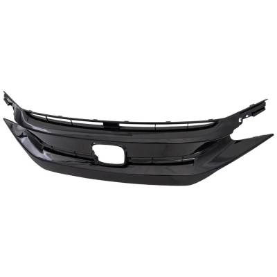 Rareelectrical - New Painted Black Grille Assembly Compatible With Honda Civic Lx 4 Cyl 1.5L Civic Sport 4 Cyl 1.5L - Image 2
