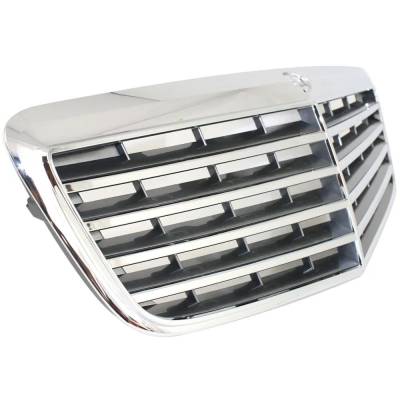 Rareelectrical - New Chrome Shell Grille Assembly Compatible With Mercedes Benz E550 Base 8 Cyl 5.5L E350 4Matic 6 - Image 3