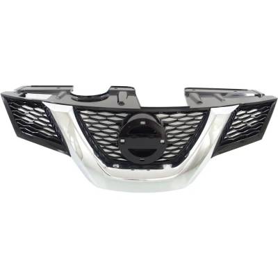 New Painted Black Grille Assembly Compatible With Nissan Rogue Sv 4 Cyl 2.5L Rogue S 4 Cyl 2.5L