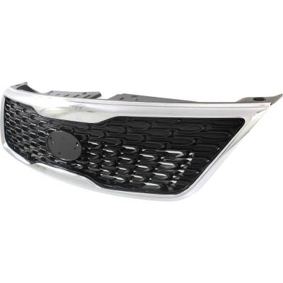 Rareelectrical - New Painted Black Grille Assembly Compatible With Kia Sorento Lx 6 Cyl 3.3L Sorento Ex 6 Cyl 3.3L - Image 2