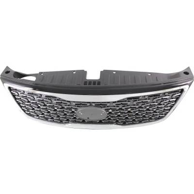 Rareelectrical - New Painted Silver Grille Assembly Compatible With Kia Sorento Ex 6 Cyl 3.3L Sorento Lx 6 Cyl 3.3L - Image 4