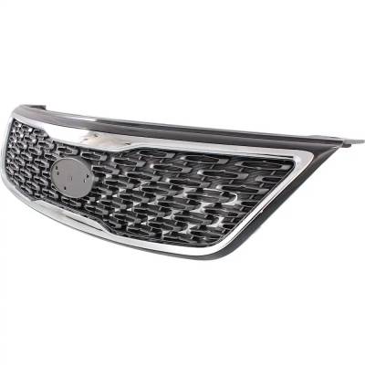 Rareelectrical - New Painted Silver Grille Assembly Compatible With Kia Sorento Lx 4 Cyl 2.4L Sorento Limited 6 Cyl - Image 2