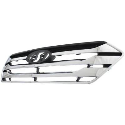Rareelectrical - New Chrome Shell Grille Assembly Compatible With Hyundai Santa Fe Sport 2.0T 4 Cyl 2.0L Santa Fe - Image 2