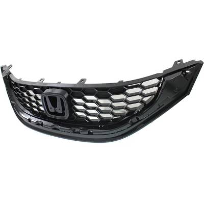 New Black Grille Assembly Compatible With Honda Civic Si 4 Cyl 2.4L Civic Ex-L 4 Cyl 1.8L Civic Ex 4